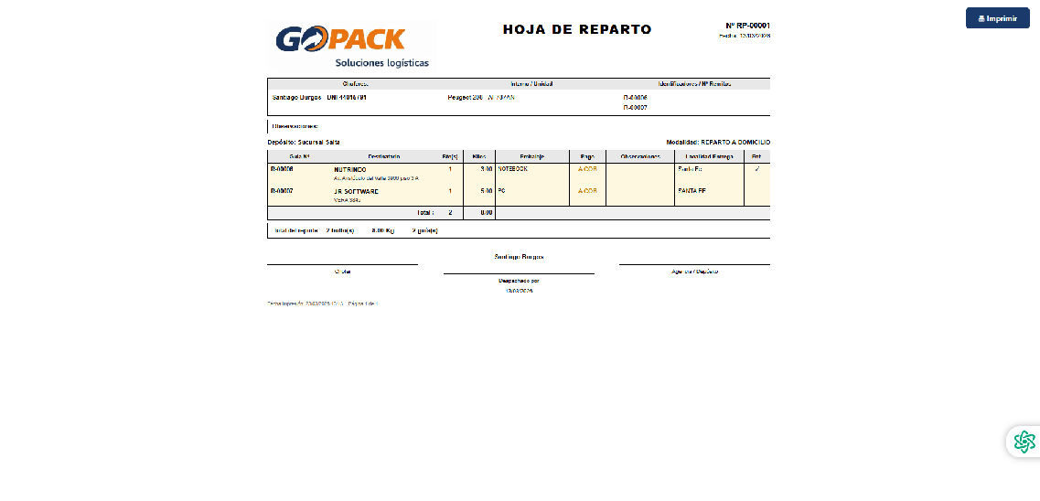 Etiqueta de envío imprimible con QR de tracking
